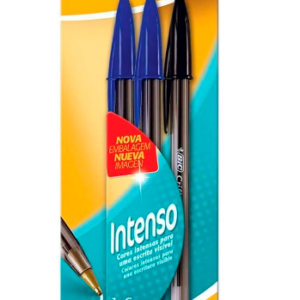 Caneta 3 Unidades Cristal 1.6 Intenso - Bic