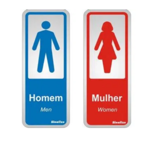 Placa 120an Homem Mulher Sinalize