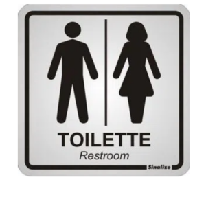 Placa 120bb Sanitário Prata Sinalize