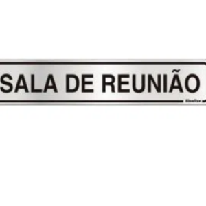 Placa 100ax Sala De Reunião Sinalize Cinza
