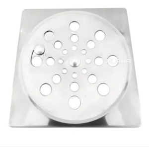 Tampa Ralo Grelha Quadrado 10x10cm Inox Função Abre/ Fecha