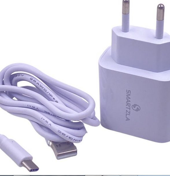 Kit Carregador De Parede Smartzla Sat012c 3 Usb + Cabo Usb Type C