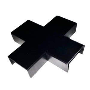 Cruz Cruzeta Canaleta Preta  20x10mm Acabamento Preto