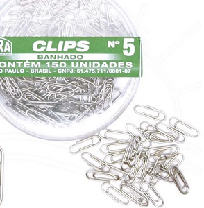 Clips Prata Banhado Nº 5 Iara - Caixa Com 150 Un.