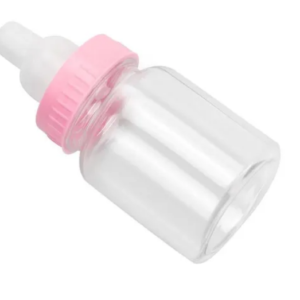 Mini Mamadeira Plástica P/ Lembrancinha Rosa - 12 Unid.
