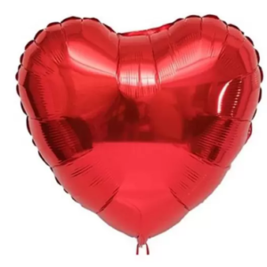 Balão Metal Coração 30x32cm Vermelho