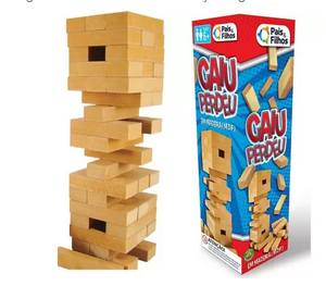 Jogo Caiu Perdeu Torre 54 Pç Jenga Madeira Mdf Pais & Filhos