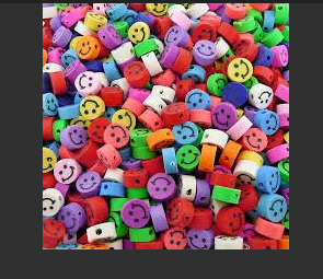 Miçangas Emborrachada De Smile Colorido 10mm - 40 Unidade