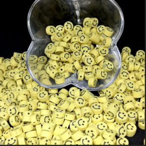 Fimo Smile Amarelo Emborrachado 10mm - 40 Unidades