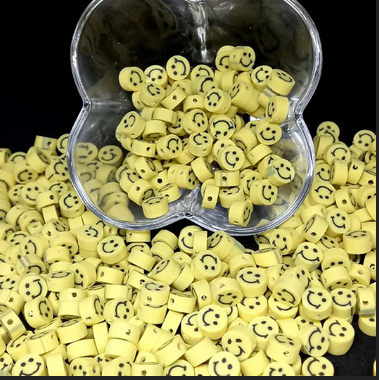Fimo Smile Amarelo Emborrachado 10mm - 40 Unidades