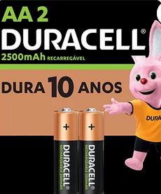 Pilha Recarregável Duracell Aa 2500mah - Bt 2 Un