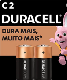 Pilha Alcalina Duracell Média C - Bt 2 Un