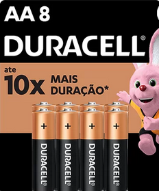 Pilha Alcalina Duracell Pequena Aa - Bt 8 Un