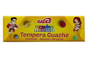 Tinta Guache Heróis Com 12 Cores, 2565, Radex - Et 12 Un