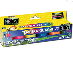 Tinta Guache 15 Ml C/6 Cores Neon 01006 Pt 1 Un