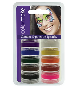 Tinta Facial Com 10 Cores, - Bt 1 Kt