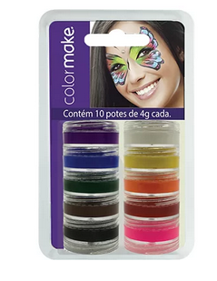 Tinta Facial Com 10 Cores, - Bt 1 Kt