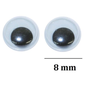 Olho Móvel C/ 100 Unid. - 8 Mm