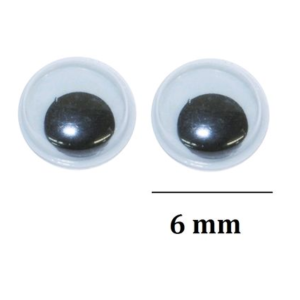 Olho Móvel C/ 100 Unid. - 6 Mm