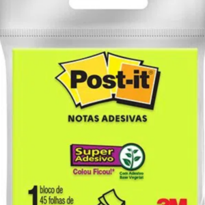 Notas Adesivas Post-it C/ 45 Folhas Verde - 1 Unidade