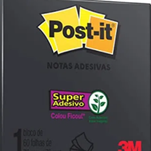 Notas Adesivas Post-it C/ 60 Folhas Preto - 1 Unidade