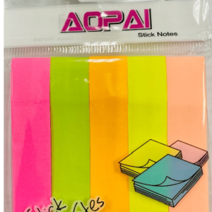 Bloco Adesivo 5 Cores Fluor 100 Folhas Cada