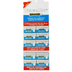 Lâmina Platinum Barbear 50 Peças - Super Max