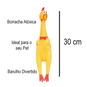 Galinha Frango Brinquedo Borracha Pet Mordedor Sonoro Apito