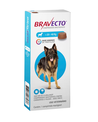 Antipulgas E Carrapatos Bravecto Msd Para Cães De 20kg A 40kg