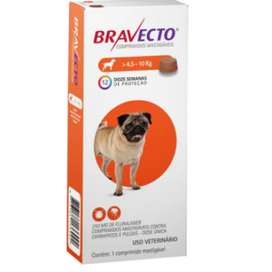Antipulgas E Carrapatos Bravecto Msd Para Cães De 4,5 A 10 Kg