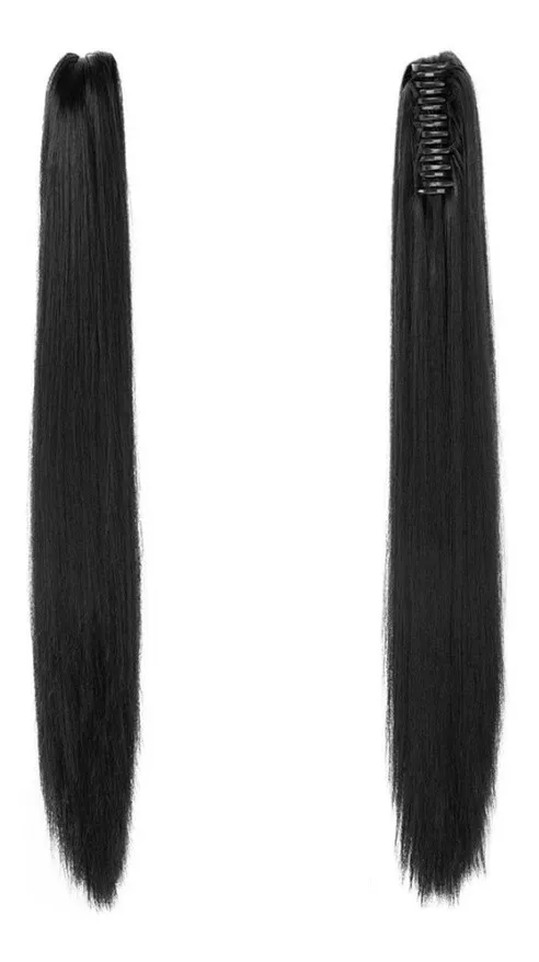 Liso Loiro Loira Cavalo Rabo 70 Cm Premium Aplique - Imagem 4