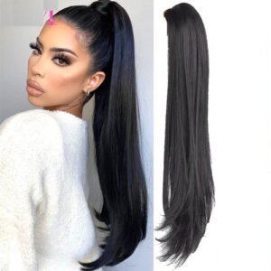 Aplique Liso Pretoorgânico 150g Rabo Premium Cavalo 70cm