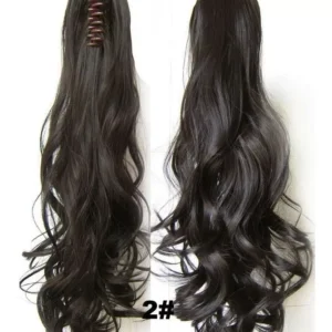 Aplique Cabelo 150g Ondulado Castanho Escuro Rabo De Cavalo