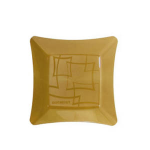 Prato Cristal Quadrado Dourado 16cm - 10 Unidades