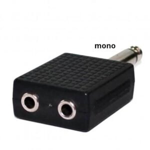 Plug Adaptador Duplo P10 P2 Mono - Conector 1 P10 Macho Para 2 P2 Femea