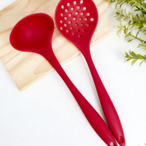 Kit Utensílios De Silicone Com 2 Peças Variadas Vermelho / U
