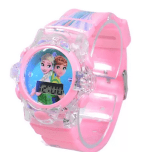Relógio Infantil Menina Princesas Frozen Led Com Luz E Som