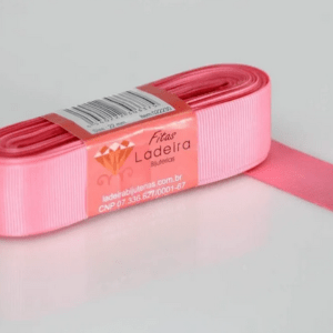 Fita De Gorgurao Lisa Ladeira 22mm Em Poliester Com 10 Metros  Rosa