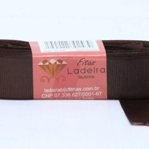 Fita De Gorgurao Lisa Ladeira 22mm Em Poliester Com 10 Metros Marrom