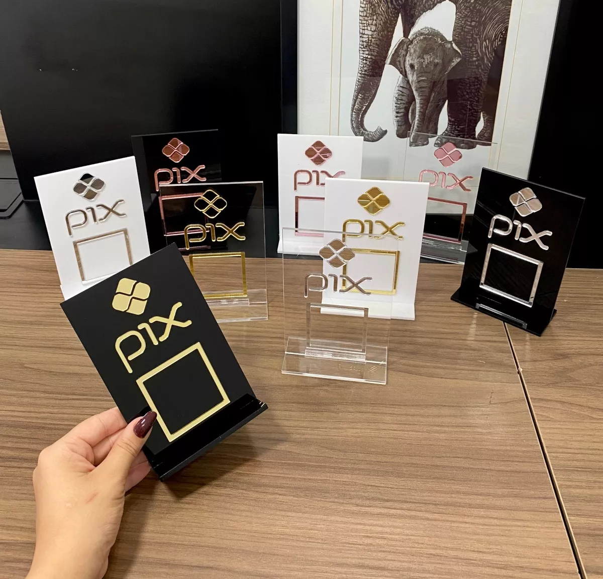 Display Placa Qrcode De Pagamento Pix Em Acrílico 10x15 - Imagem 2