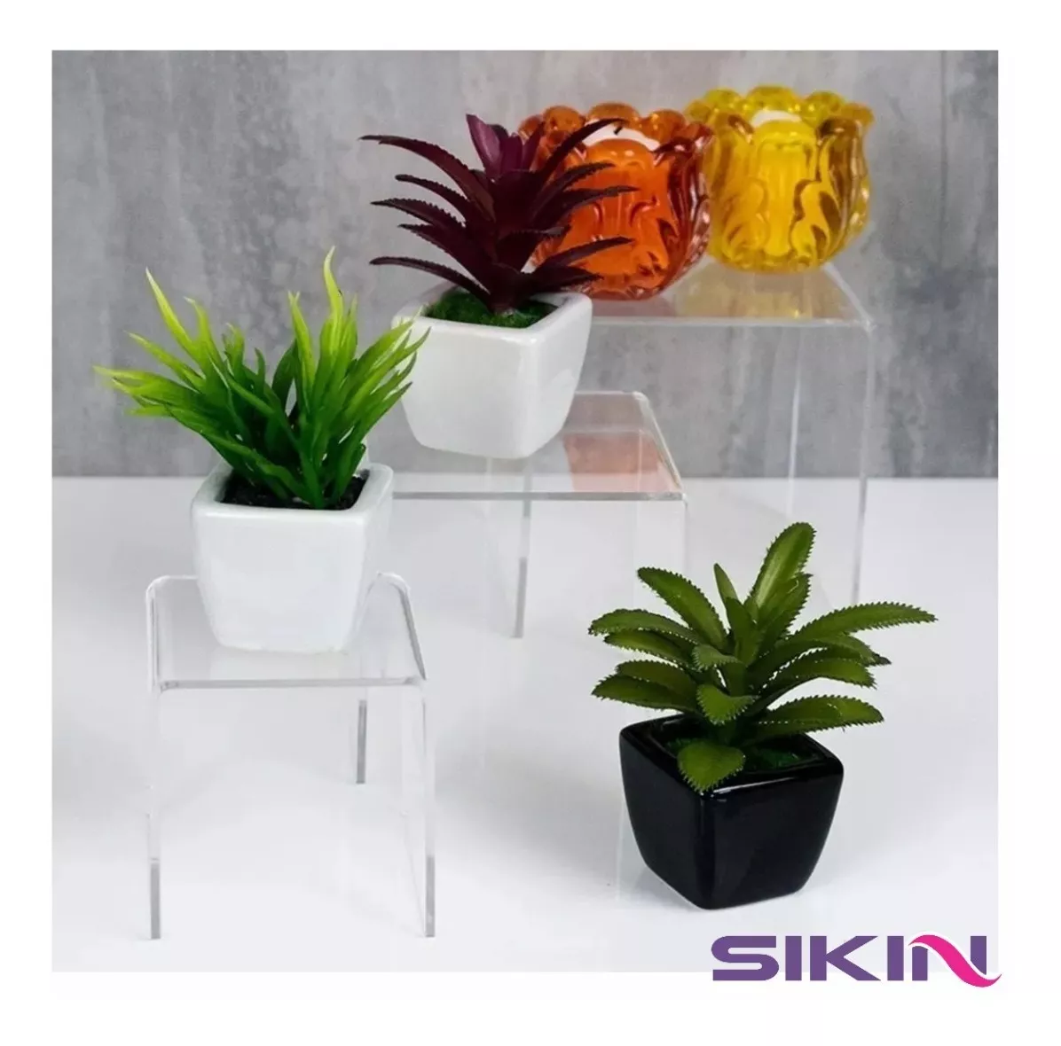 Prateleira Plataforma Acrílico Vitrine 3 Peças Ps Cristal Cor Transparente - Imagem 3