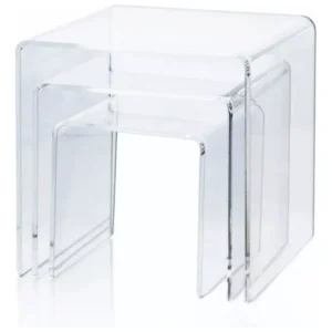 Prateleira Plataforma Acrílico Vitrine 3 Peças Ps Cristal Cor Transparente