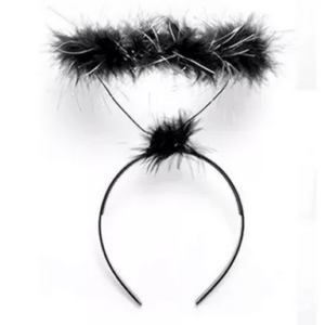 Fantasia Arco Tiara Anjo C/ Aureola  Preto