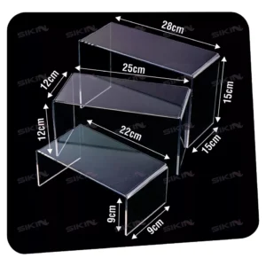 Expositor Acrilico Plataforma Vitrine Quarto Kit 3 Peças Ps