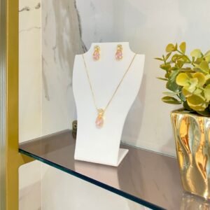 Expositor De Colar E Par De Brincos Em Acrílico Branco